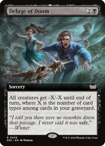 Deluge of Doom Extended Art Commander: Duskmourn: House of Horror Magic card