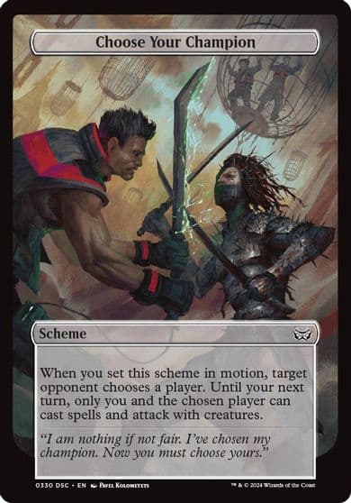 Choose Your Champion Full Art Archenemy: Duskmourn Magic card