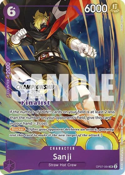 Sanji Championship 2024 Finalist Card Set One Piece Promotion Cards One Piece card