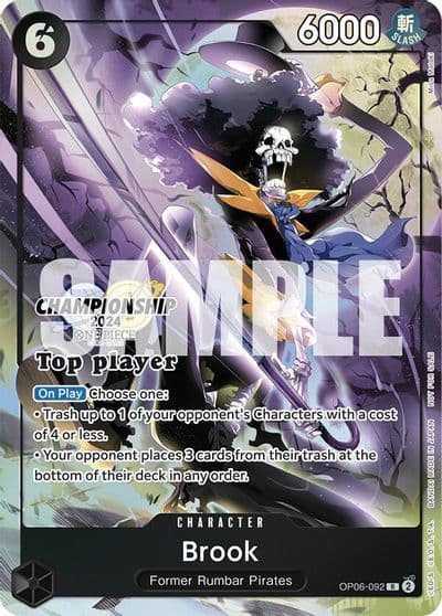 Brook Championship 2024 Top Player Pack One Piece Promotion Cards One Piece card