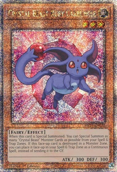 Crystal Beast Ruby Carbuncle Quarter Century Secret Rare 25th Anniversary Tin: Dueling Mirrors Yu-Gi-Oh! card