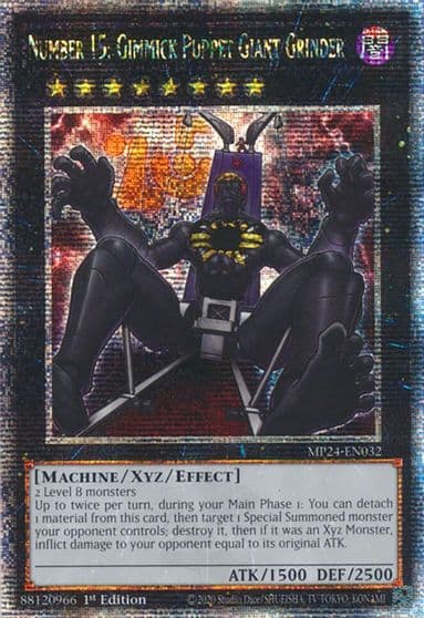 Number 15 Gimmick Puppet Giant Grinder Quarter Century Secret Rare 25th Anniversary Tin: Dueling Mirrors Yu-Gi-Oh! card