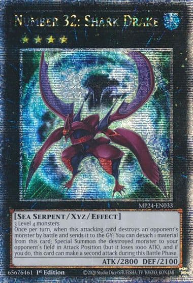Number 32 Shark Drake Quarter Century Secret Rare 25th Anniversary Tin: Dueling Mirrors Yu-Gi-Oh! card