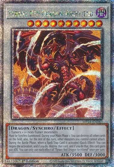 Tyrant Red Dragon Archfiend Quarter Century Secret Rare 25th Anniversary Tin: Dueling Mirrors Yu-Gi-Oh! card