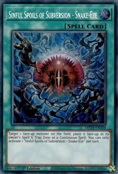 Sinful Spoils of Subversion Snake Eye 25th Anniversary Tin: Dueling Mirrors Yu-Gi-Oh! card