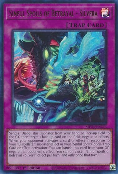 Sinful Spoils of Betrayal Silvera 25th Anniversary Tin: Dueling Mirrors Yu-Gi-Oh! card