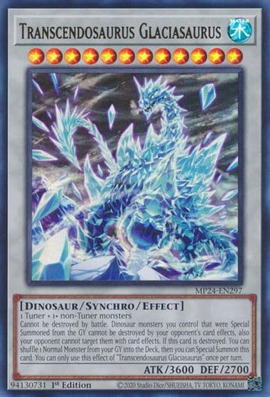 Transcendosaurus Glaciasaurus 25th Anniversary Tin: Dueling Mirrors Yu-Gi-Oh! card