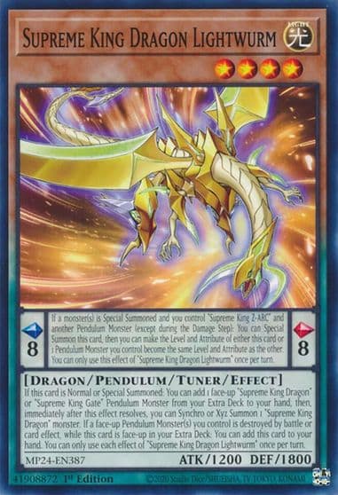 Supreme King Dragon Lightwurm 25th Anniversary Tin: Dueling Mirrors Yu-Gi-Oh! card