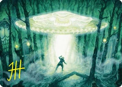 Unidentified Hovership Art Card Gold Stamped Signature Art Series: Duskmourn: House of Horror Magic card