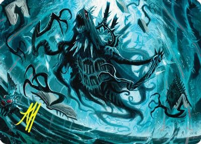 Overlord of the Floodpits Art Card Gold Stamped Signature Art Series: Duskmourn: House of Horror Magic card