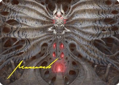 Valgavoth Terror Eater Art Card Gold Stamped Signature Art Series: Duskmourn: House of Horror Magic card
