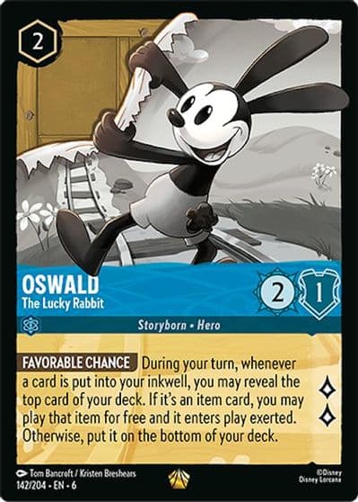 Oswald The Lucky Rabbit Azurite Sea Lorcana card