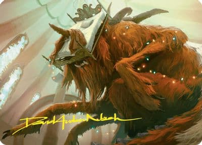 Bedhead Beastie Art Card Gold Stamped Signature Art Series: Duskmourn: House of Horror Magic card