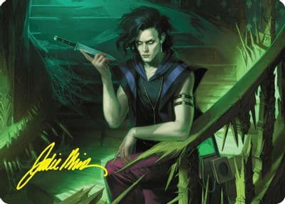 Winter Misanthropic Guide Art Card Gold Stamped Signature Art Series: Duskmourn: House of Horror Magic card