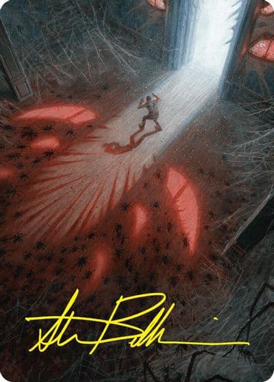 Fear My Authority Art Card Gold Stamped Signature Art Series: Duskmourn: House of Horror Magic card