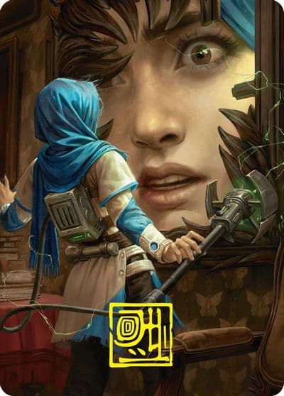 Reality Is Mine to Control Art Card Gold Stamped Signature Art Series: Duskmourn: House of Horror Magic card