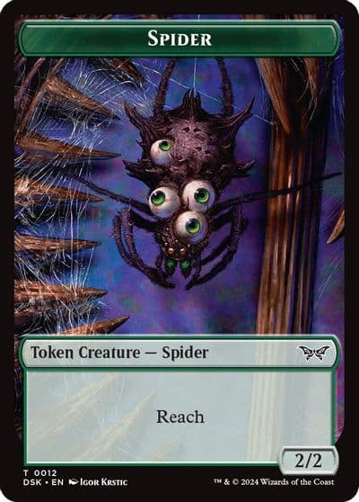 Spider Manifest Double Sided Token Duskmourn: House of Horror Magic card