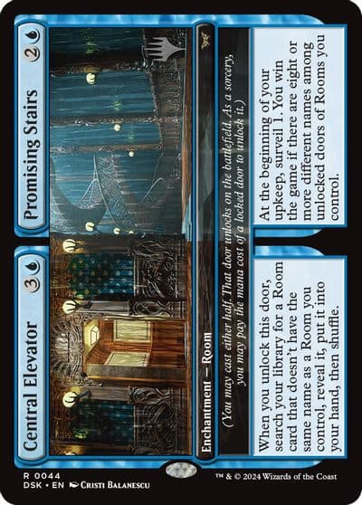 Central Elevator Promising Stairs Promo Pack: Duskmourn: House of Horror Magic card