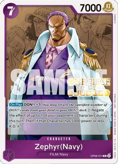 Zephyr Navy Judge Pack Vol 4 One Piece Promotion Cards One Piece card