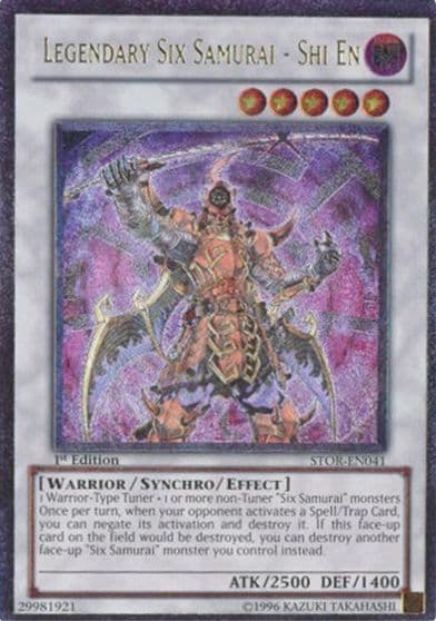 Legendary Six Samurai Shi En UTR Storm of Ragnarok Yu-Gi-Oh! card