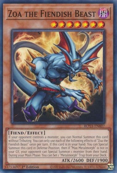 Zoa the Fiendish Beast Rage of the Abyss Yu-Gi-Oh! card