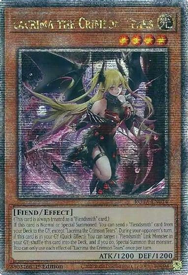 Lacrima the Crimson Tears Quarter Century Secret Rare Rage of the Abyss Yu-Gi-Oh! card