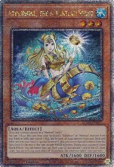 Abyssrhine the Atlantean Spirit Quarter Century Secret Rare Rage of the Abyss Yu-Gi-Oh! card