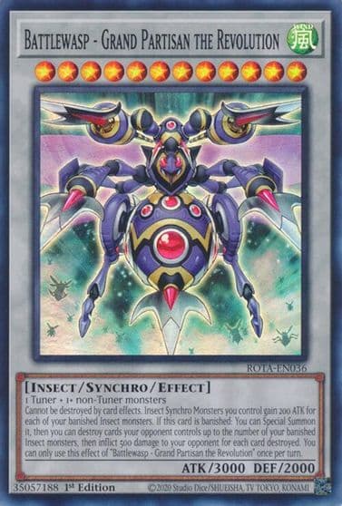 Battlewasp Grand Partisan the Revolution Rage of the Abyss Yu-Gi-Oh! card