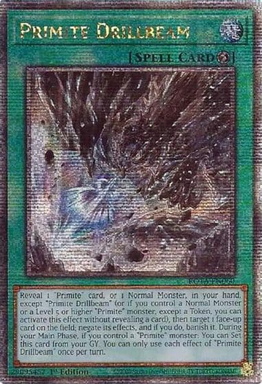 Primite Drillbeam Quarter Century Secret Rare Rage of the Abyss Yu-Gi-Oh! card