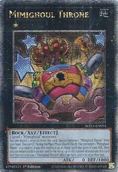 Mimighoul Throne Quarter Century Secret Rare Rage of the Abyss Yu-Gi-Oh! card