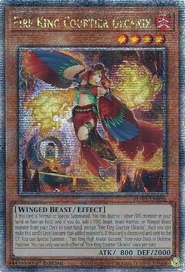 Fire King Courtier Ulcanix Quarter Century Secret Rare Rage of the Abyss Yu-Gi-Oh! card
