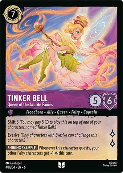 Tinker Bell Queen of the Azurite Fairies Azurite Sea Lorcana card