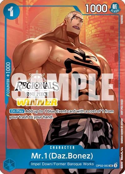 Mr1 DazBonez Offline Regional 2024 Vol 3 Winner One Piece Promotion Cards One Piece card