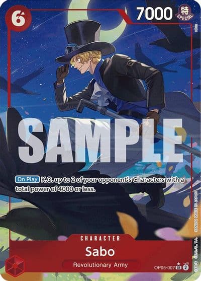 Sabo OP05 007 Alternate Art Premium Booster -The Best- One Piece card