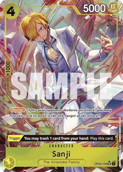 Sanji OP04 104 Alternate Art Premium Booster -The Best- One Piece card