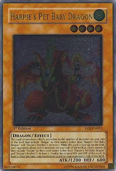 Harpies Pet Baby Dragon UTR Enemy of Justice Yu-Gi-Oh! card