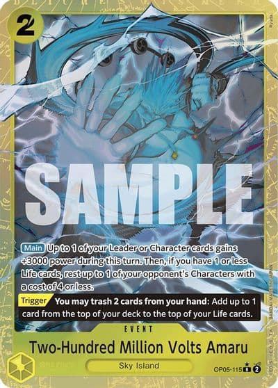 Two Hundred Million Volts Amaru Alternate Art Premium Booster -The Best- One Piece card