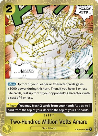 Two Hundred Million Volts Amaru Jolly Roger Foil Premium Booster -The Best- One Piece card