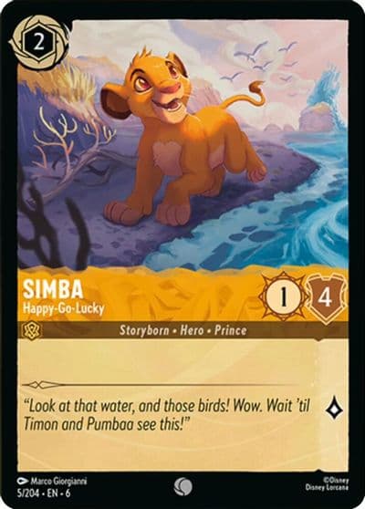 Simba - Happy-Go-Lucky Azurite Sea Lorcana card