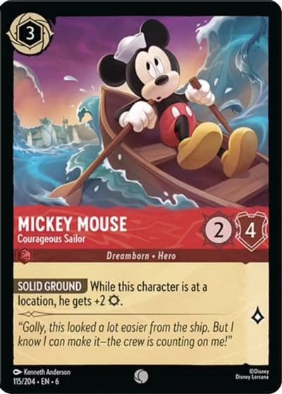 Mickey Mouse - Courageous Sailor Azurite Sea Lorcana card