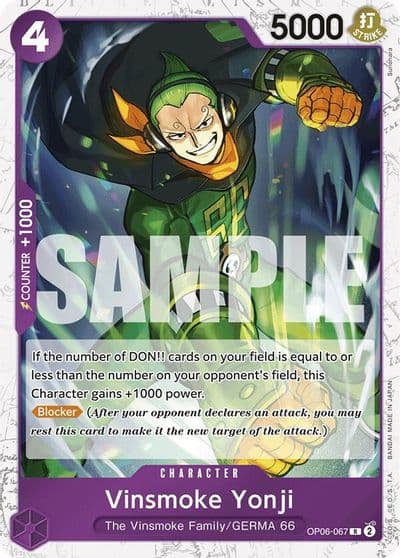 Vinsmoke Yonji OP06 067 Jolly Roger Foil Premium Booster -The Best- One Piece card