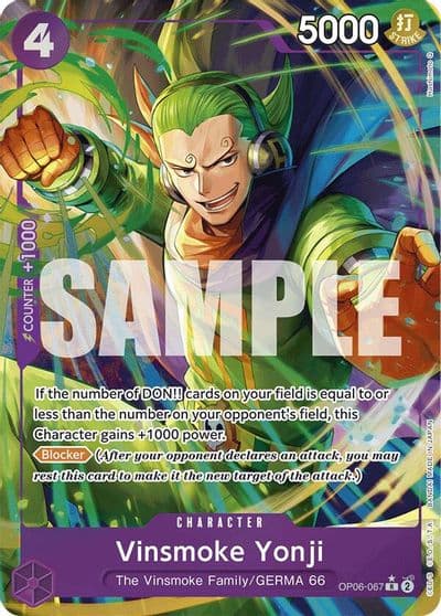 Vinsmoke Yonji OP06 067 Alternate Art Premium Booster -The Best- One Piece card