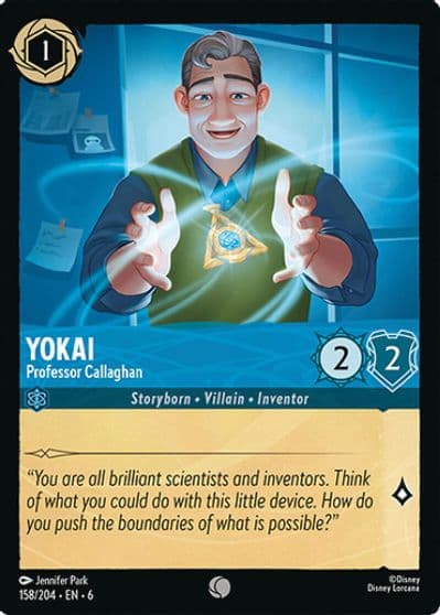 Yokai Professor Callaghan Azurite Sea Lorcana card