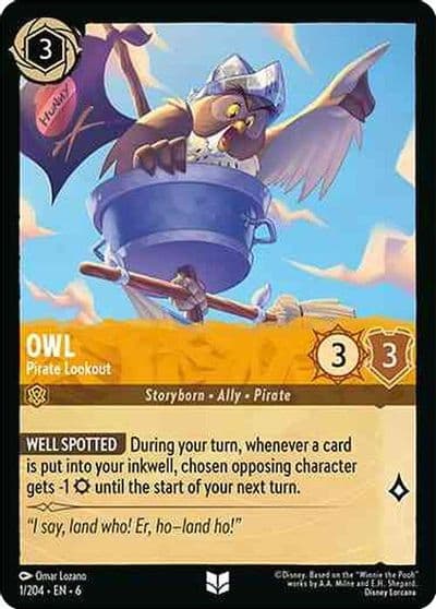 Owl Pirate Lookout Azurite Sea Lorcana card