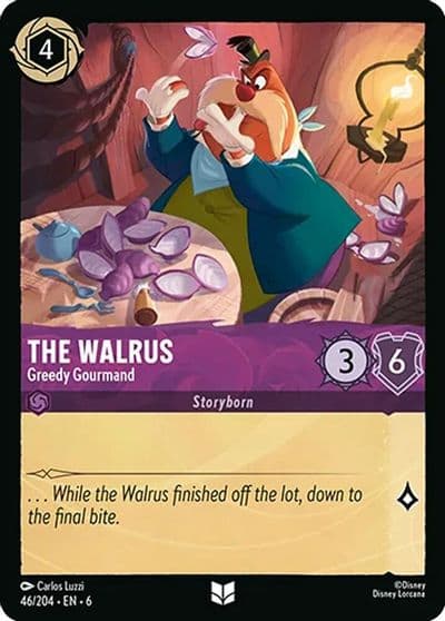 The Walrus Greedy Gourmand Azurite Sea Lorcana card