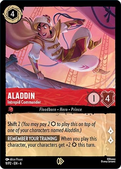 Aladdin Intrepid Commander Disney Lorcana Promo Cards Lorcana card