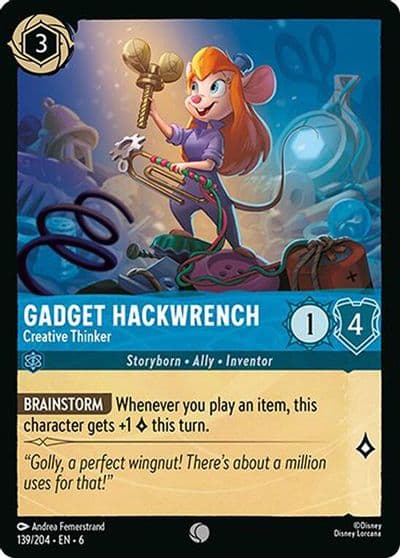 Gadget Hackwrench Creative Thinker Azurite Sea Lorcana card