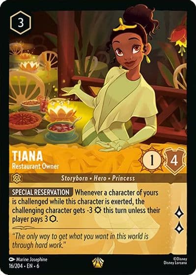 Tiana Restaurant Owner Azurite Sea Lorcana card