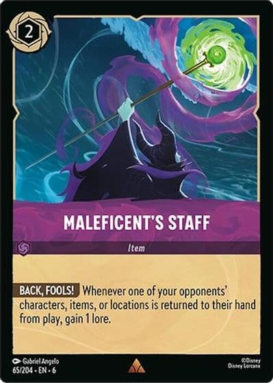 Maleficents Staff Azurite Sea Lorcana card