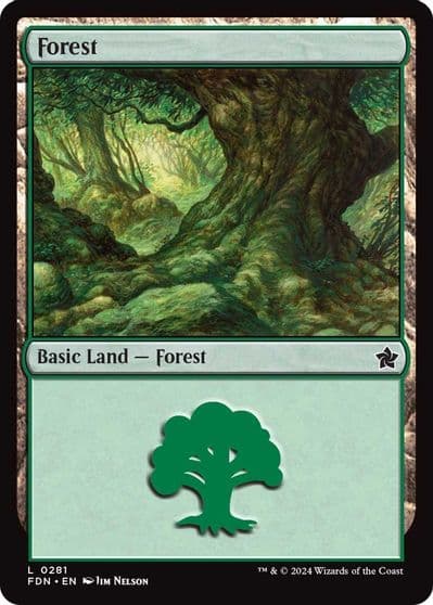 Forest 0281 Foundations Magic card